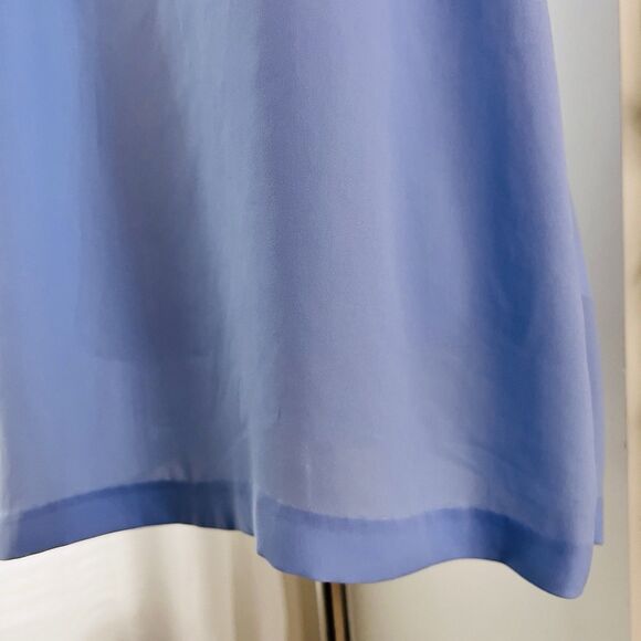 Banana Republic Blue Ruffle Sleeve Chiffon Soft Flowy Blouse - Size Large - Picture 4 of 8